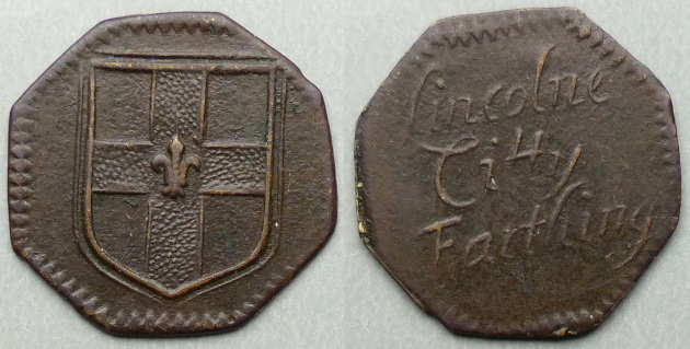 Lincoln, city issue farthing token Lincoln, city issue farthing token